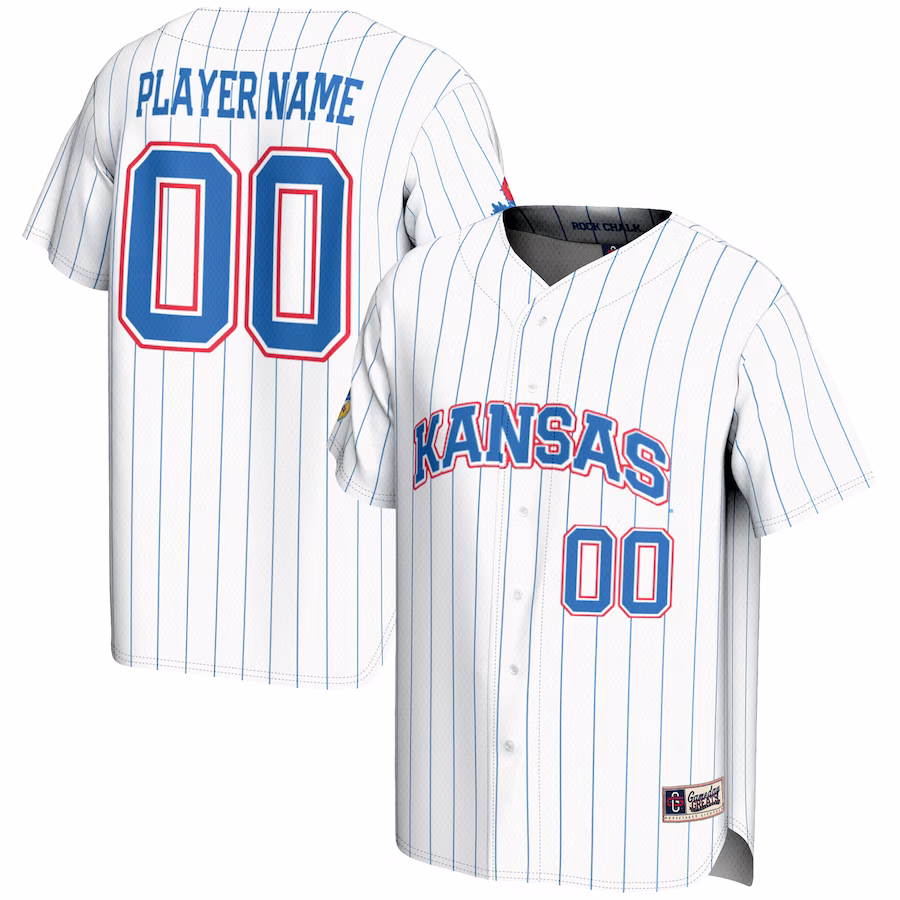 Kansas Jayhawks GameDay Greats NIL Pick-A-Player Lightweight Baseball Jersey - White - ujerseystore