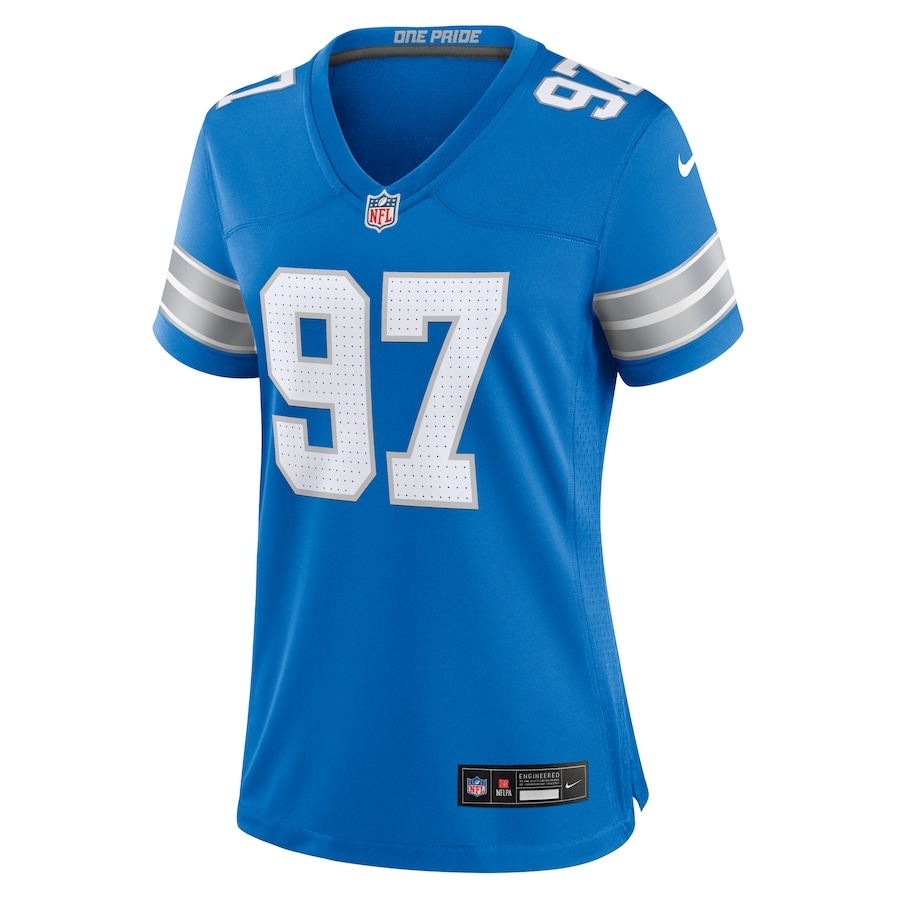 Women's Detroit Lions Aidan Hutchinson Nike Blue Game Jersey - ujerseystore