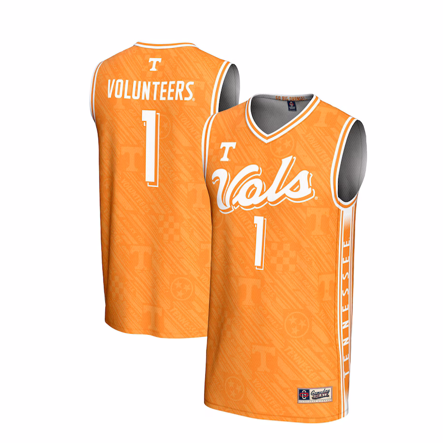 Unisex GameDay Greats #1 Tennessee Orange Tennessee Volunteers Lightweight Highlight Print Basketball Jersey - ujerseystore