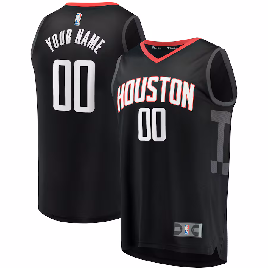 Youth Houston Rockets Fanatics Black Fast Break Custom Replica Jersey - Statement Edition - ujerseystore