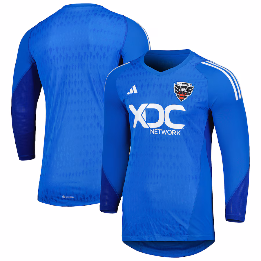 Men's D.C. United adidas Blue 2023 Goalkeeper Long Sleeve Replica Jersey - ujerseystore