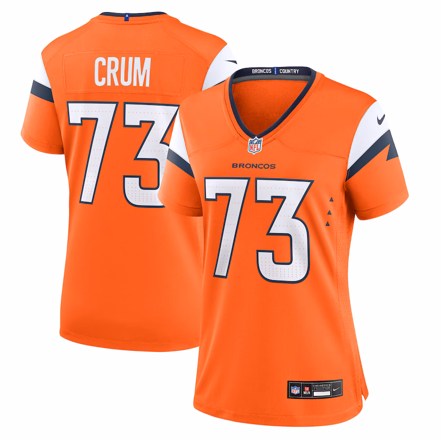 Women's Denver Broncos Frank Crum Nike Orange Team Game Jersey - ujerseystore