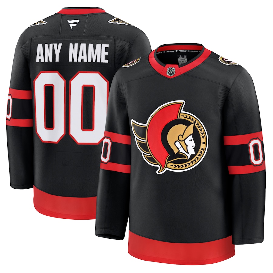 Men's Ottawa Senators Fanatics Black Home Premium Custom Jersey - ujerseystore