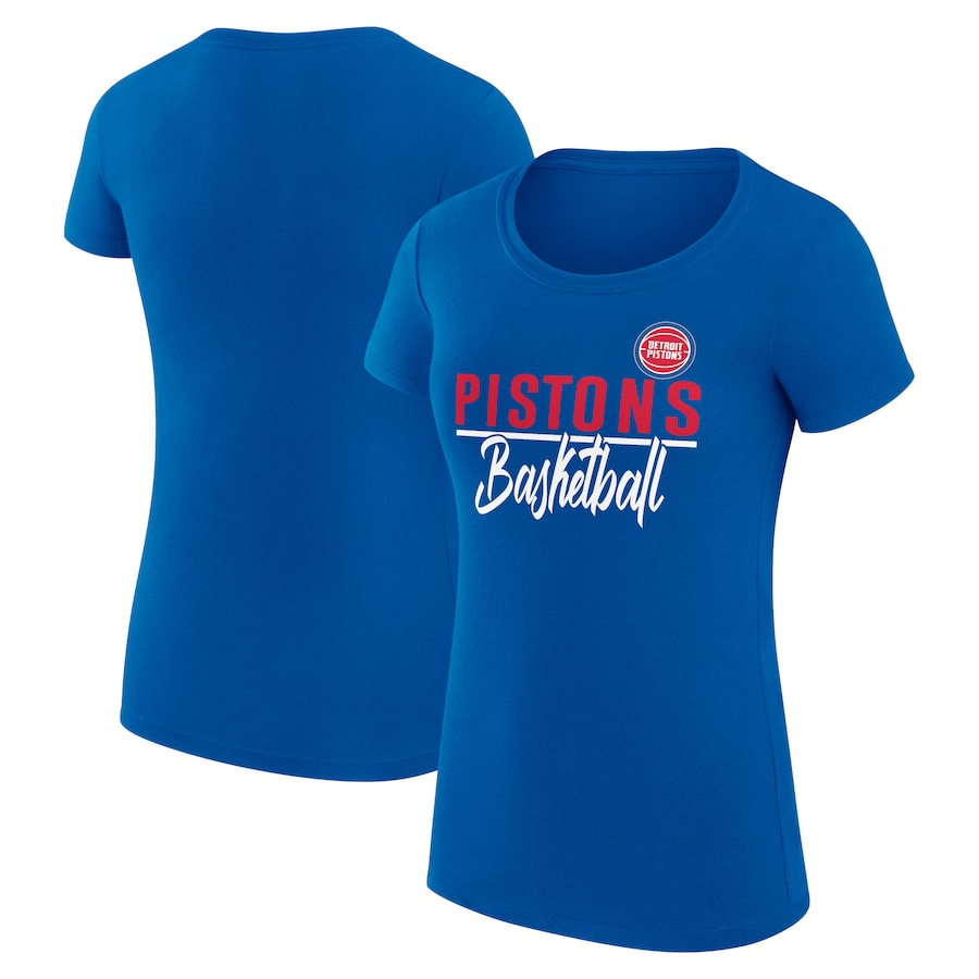 Women's Detroit Pistons G-III 4Her by Carl Banks Blue Team Sport Fitted V-Neck T-Shirt - ujerseystore
