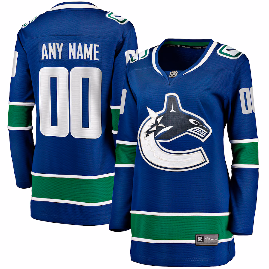 Women's Vancouver Canucks Fanatics Blue Breakaway Custom Jersey - ujerseystore