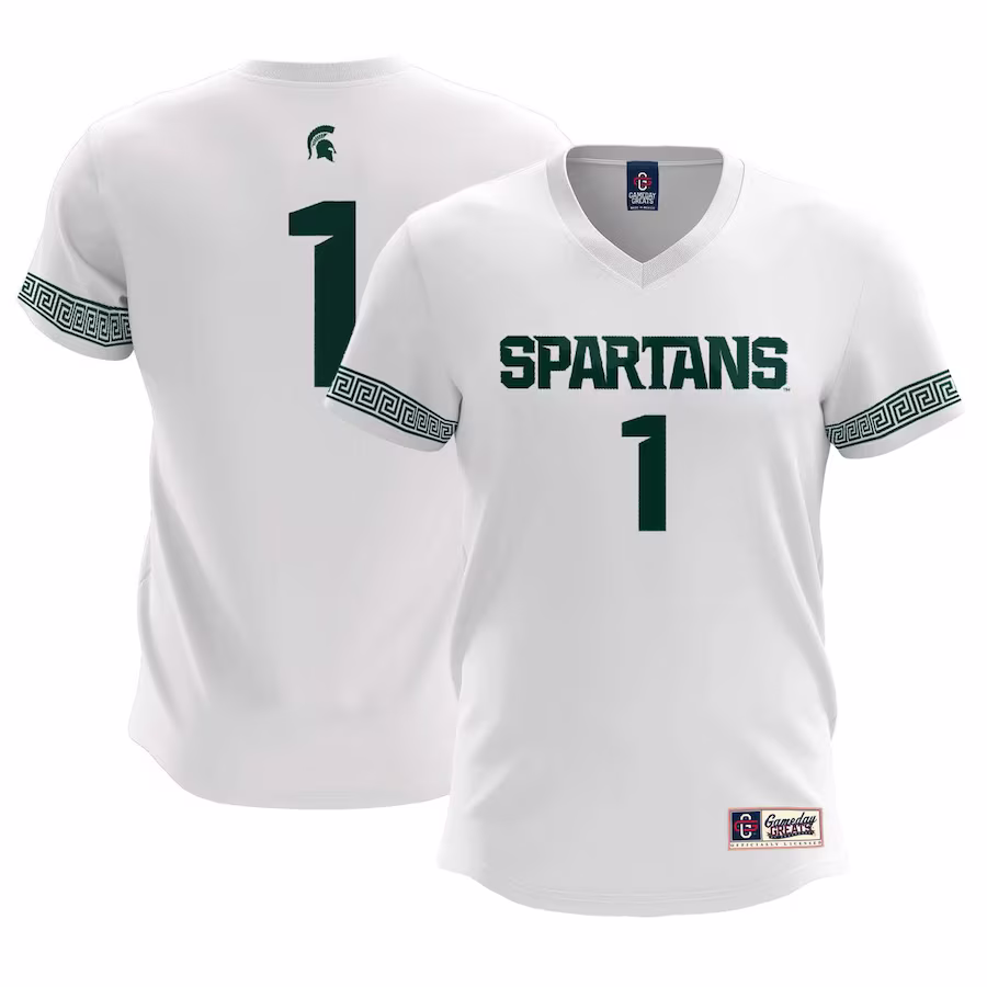 #1  Michigan State Spartans GameDay Greats  Lightweight Soccer Team Jersey - White - ujerseystore