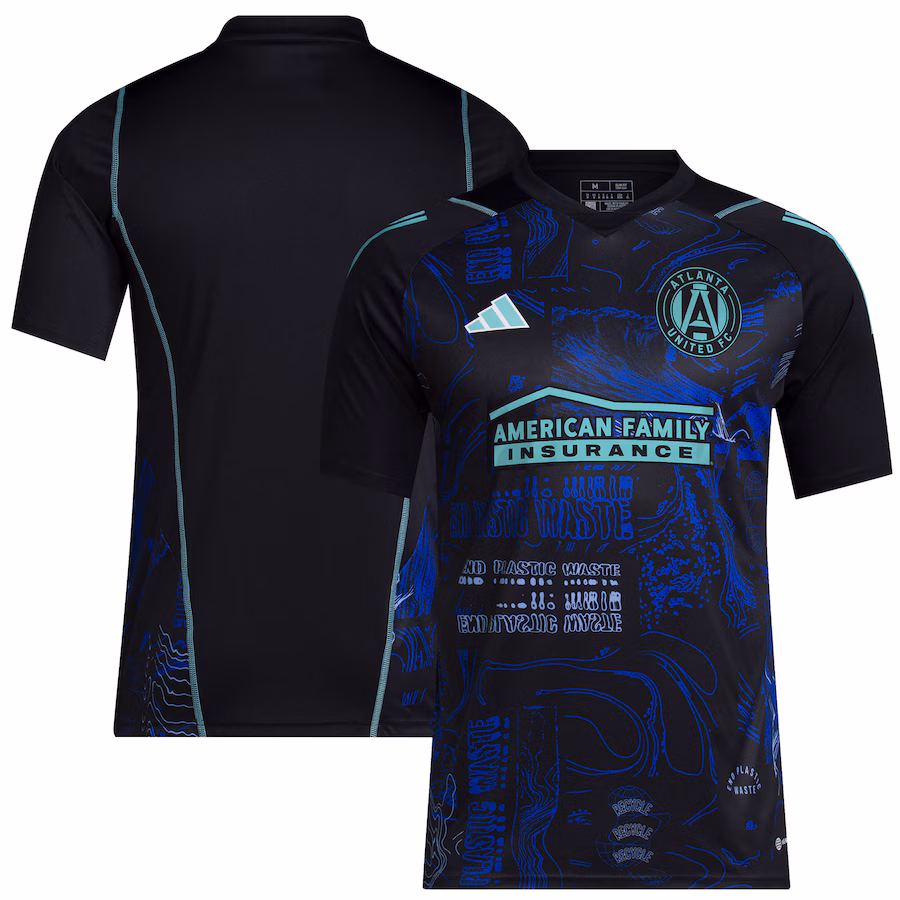 Men's Atlanta United FC  adidas Black 2023 One Planet Replica Jersey - ujerseystore