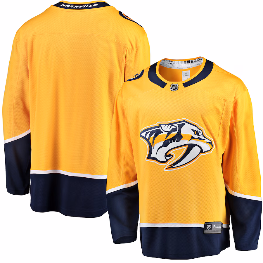 Men's Nashville Predators Fanatics Gold Breakaway Home Jersey - ujerseystore