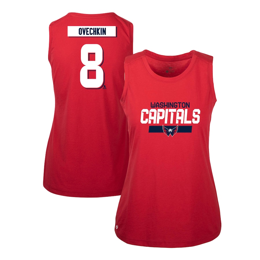 Women's Washington Capitals Alexander Ovechkin Levelwear Red Macy Player Name & Number Tank Top - ujerseystore