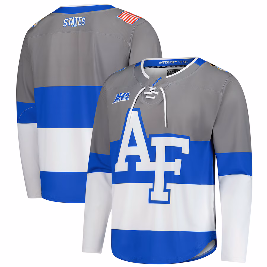 Men's Gray Air Force Falcons Replica Hockey Jersey - ujerseystore