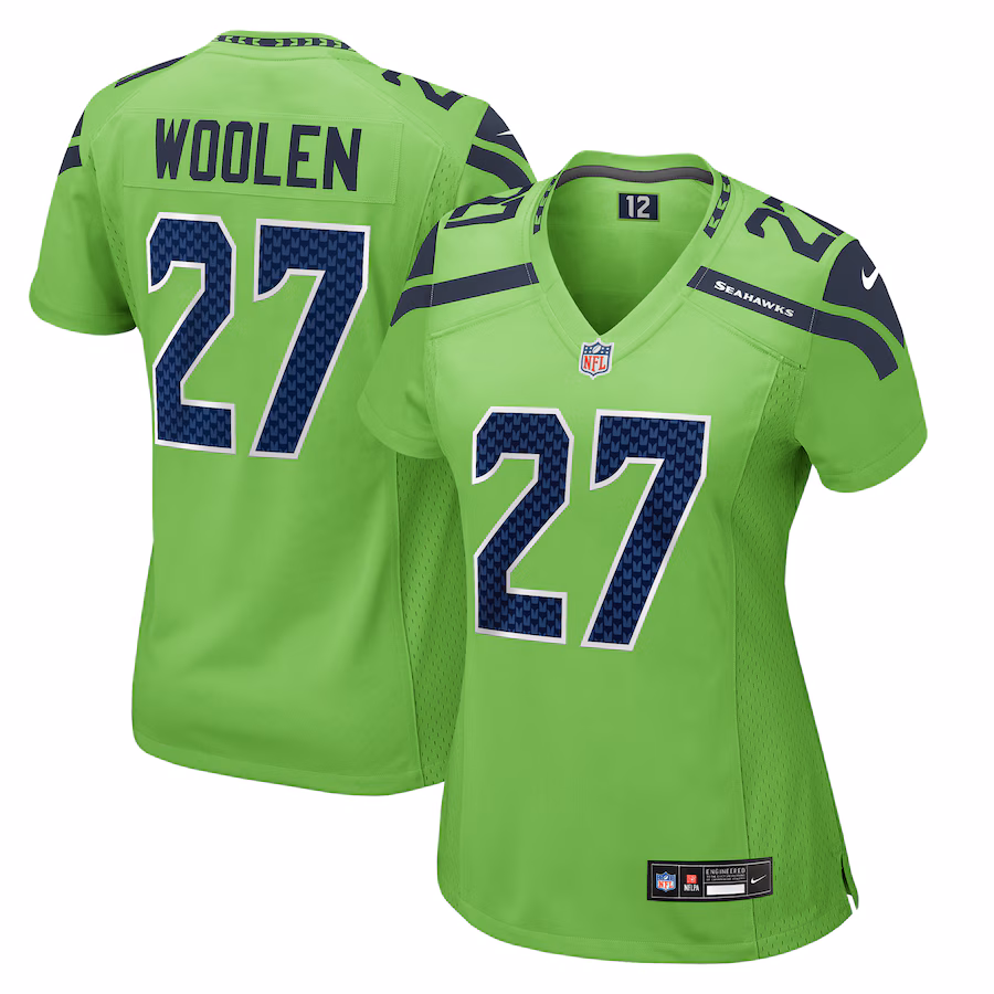 Women's Seattle Seahawks Tariq Woolen Nike Neon Green  Game Jersey - ujerseystore