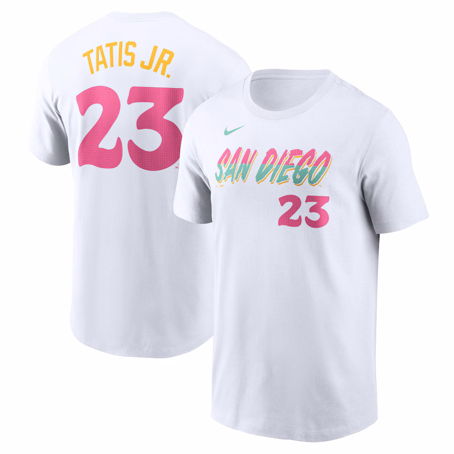 Men's San Diego Padres Fernando Tatis Jr. Nike White City Connect Fuse Name & Number T-Shirt - ujerseystore