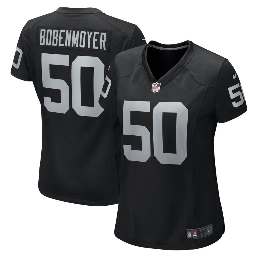 Women's Las Vegas Raiders Jacob Bobenmoyer Nike Black Game Player Jersey - ujerseystore