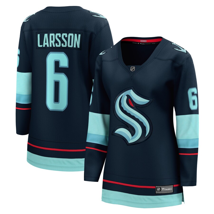 Women's Seattle Kraken Adam Larsson Fanatics Branded Deep Sea Blue Home Breakaway Player Jersey - ujerseystore