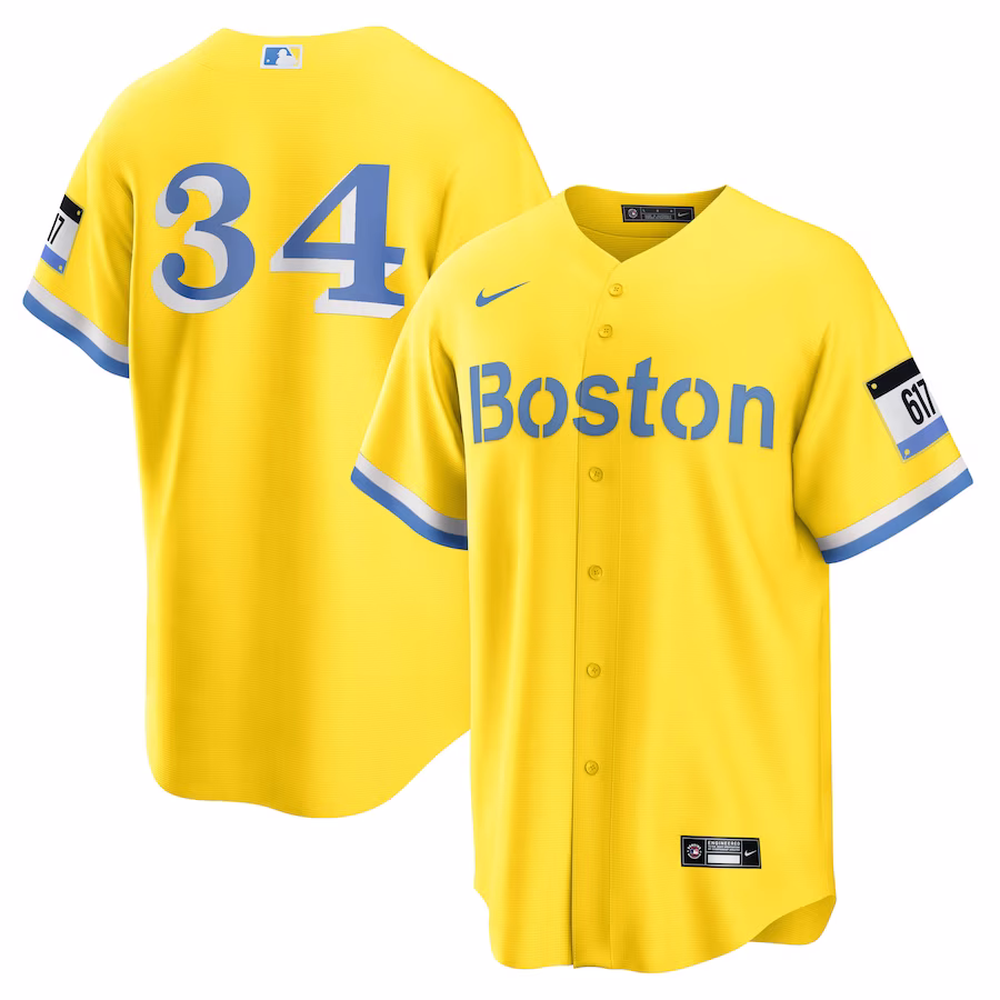 Men's Boston Red Sox David Ortiz Nike Gold Retired Player City Connect Replica Jersey - ujerseystore