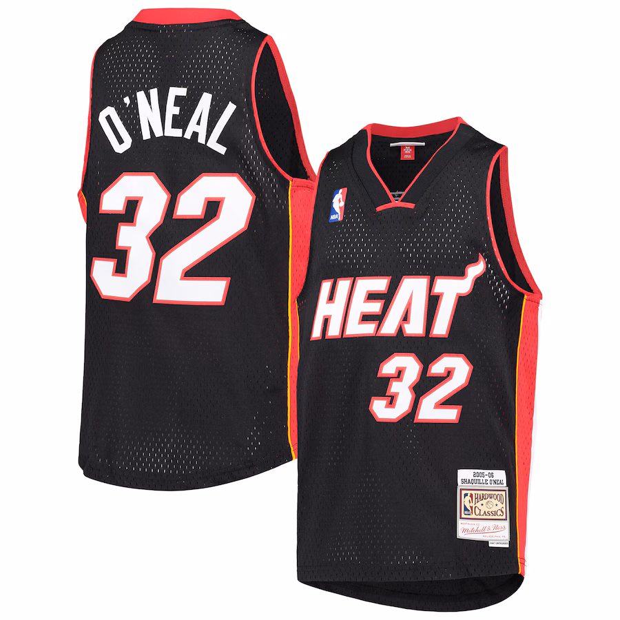 Youth Miami Heat Shaquille O'Neal Mitchell & Ness Black 2005-06 Hardwood Classics Swingman Jersey - ujerseystore