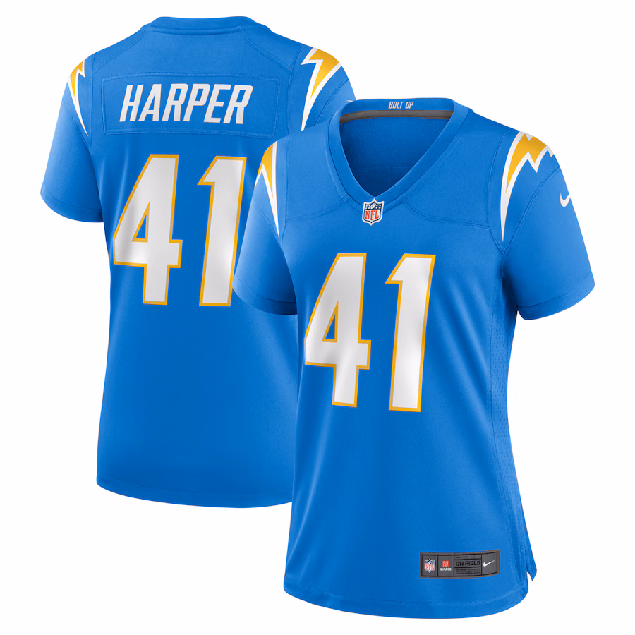 Women's Los Angeles Chargers Thomas Harper Nike  Powder Blue Team Game Jersey - ujerseystore