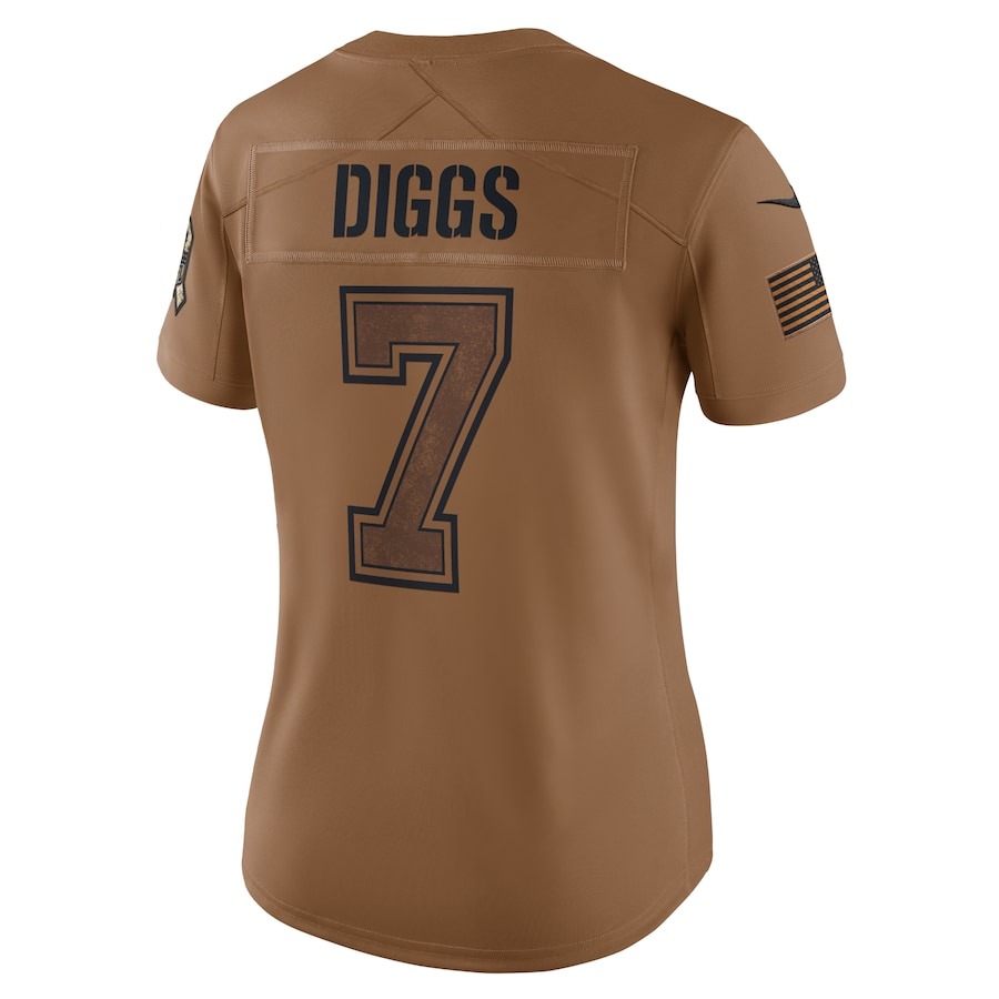 Women's Dallas Cowboys Trevon Diggs Nike Brown 2023 Salute To Service Limited Jersey - ujerseystore