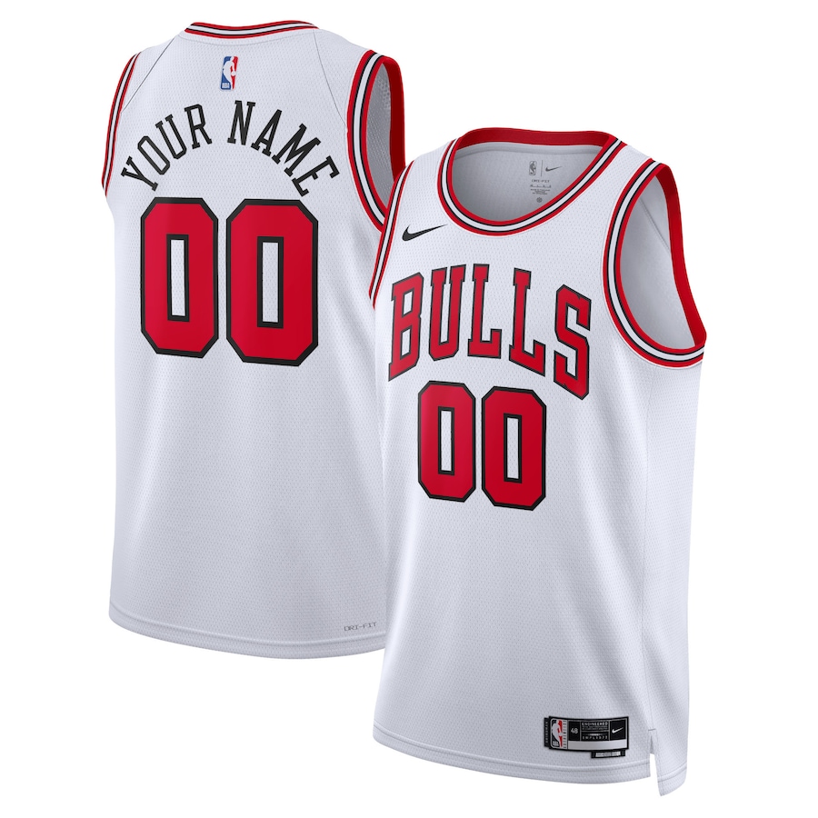 Unisex Chicago Bulls Nike White Swingman Custom Jersey - Association Edition - ujerseystore