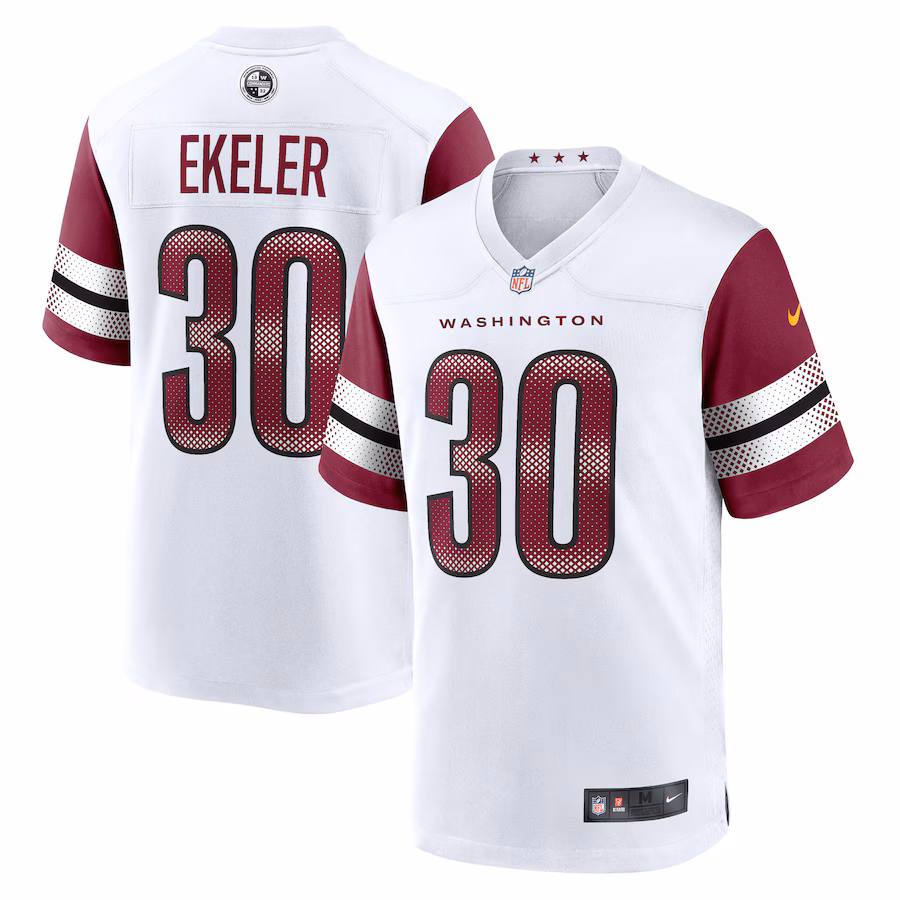Men's Washington Commanders Austin Ekeler Nike  White Game Jersey - ujerseystore