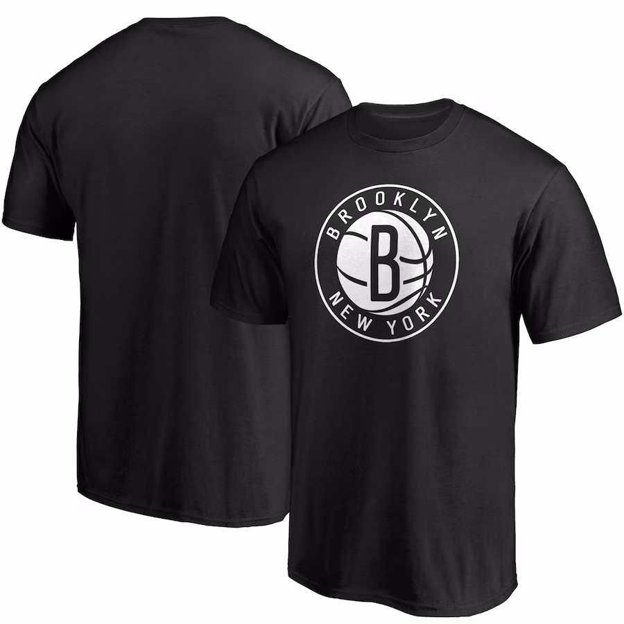 Men's Brooklyn Nets Fanatics Black Primary Team Logo T-Shirt - ujerseystore