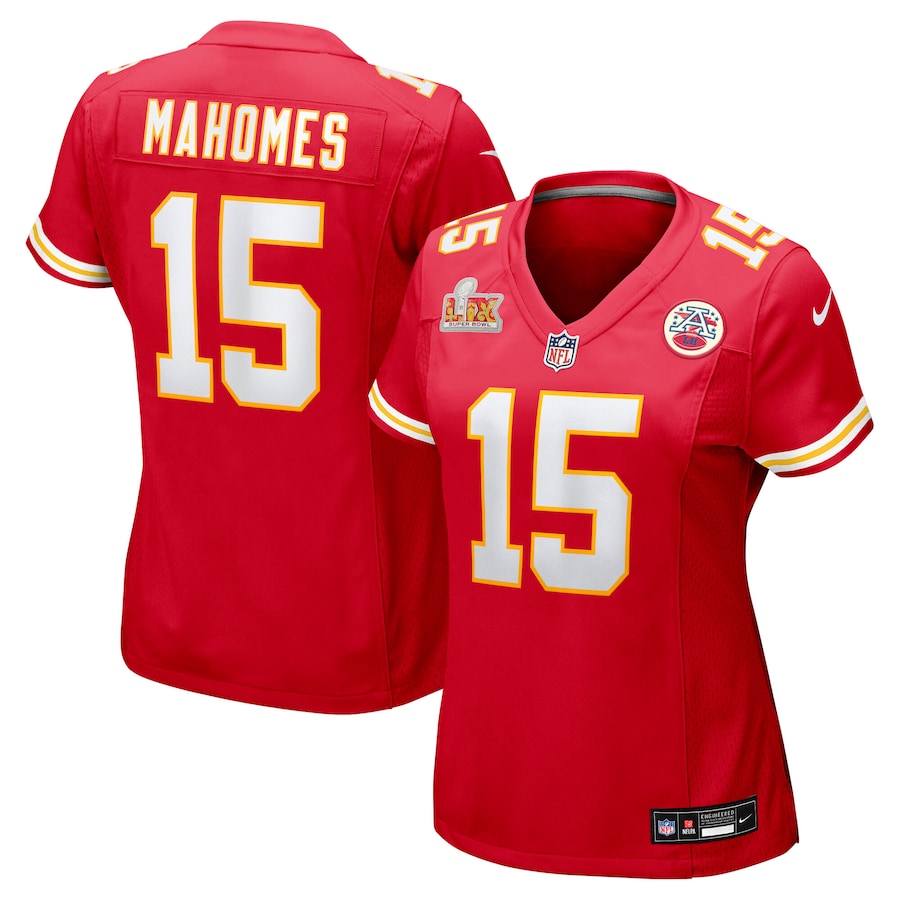 Women's Kansas City Chiefs Patrick Mahomes Nike Red Super Bowl LIX Game Jersey - ujerseystore