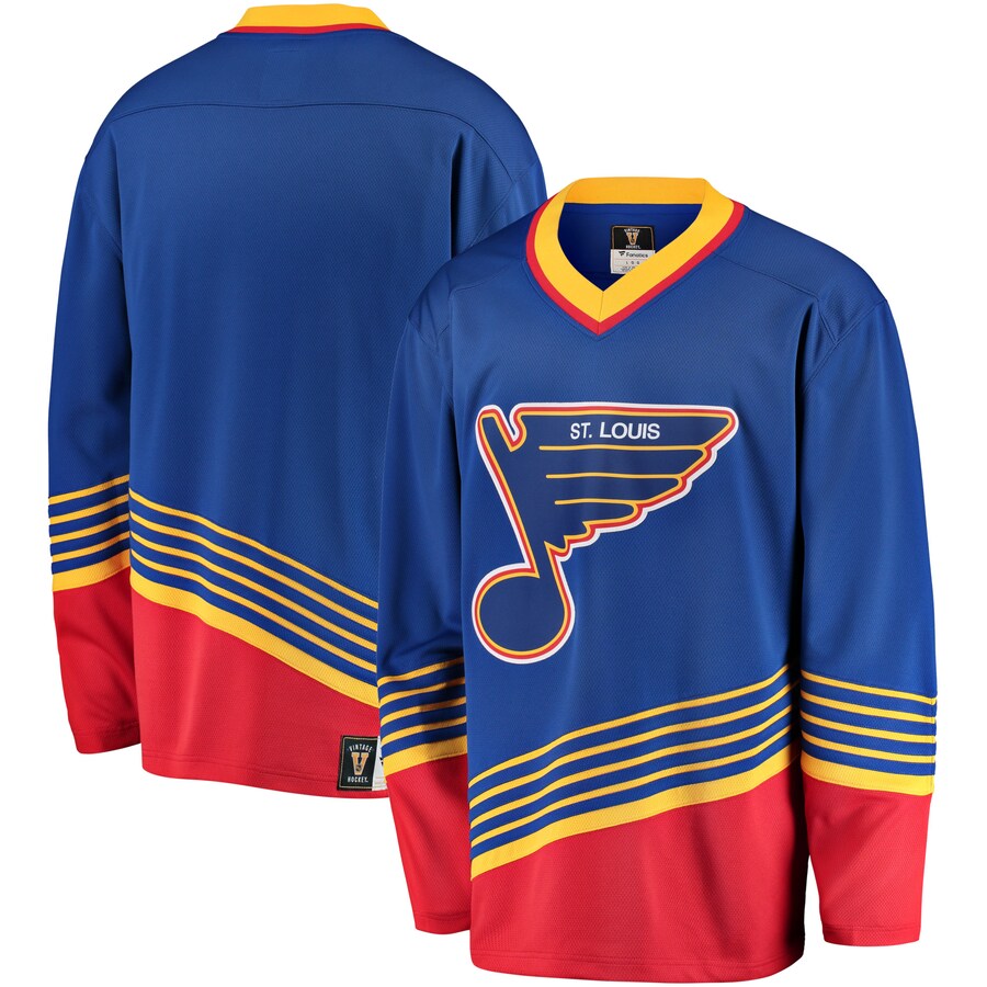 Men's St. Louis Blues Fanatics Branded Blue Premier Breakaway Heritage Jersey - ujerseystore