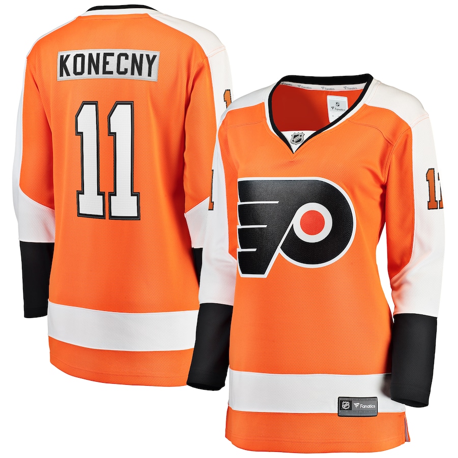 Women's Philadelphia Flyers Travis Konecny Fanatics Branded Orange Home Premier Breakaway Player Jersey - ujerseystore