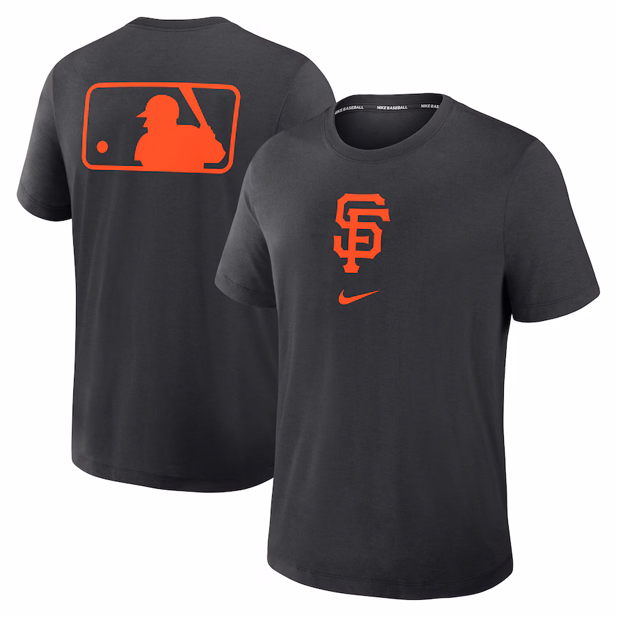 Men's San Francisco Giants Nike Black Authentic Collection Early Work Tri-Blend Performance T-Shirt - ujerseystore