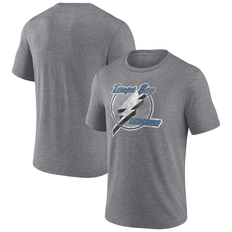 Men's Tampa Bay Lightning Heather Gray Wraparound Tri-Blend T-Shirt - ujerseystore