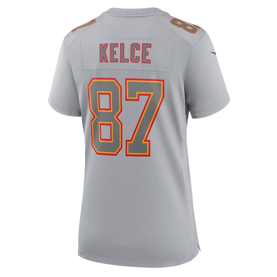 Women's Kansas City Chiefs Travis Kelce Nike Gray Super Bowl LVIII Atmosphere Fashion Game Jersey - ujerseystore