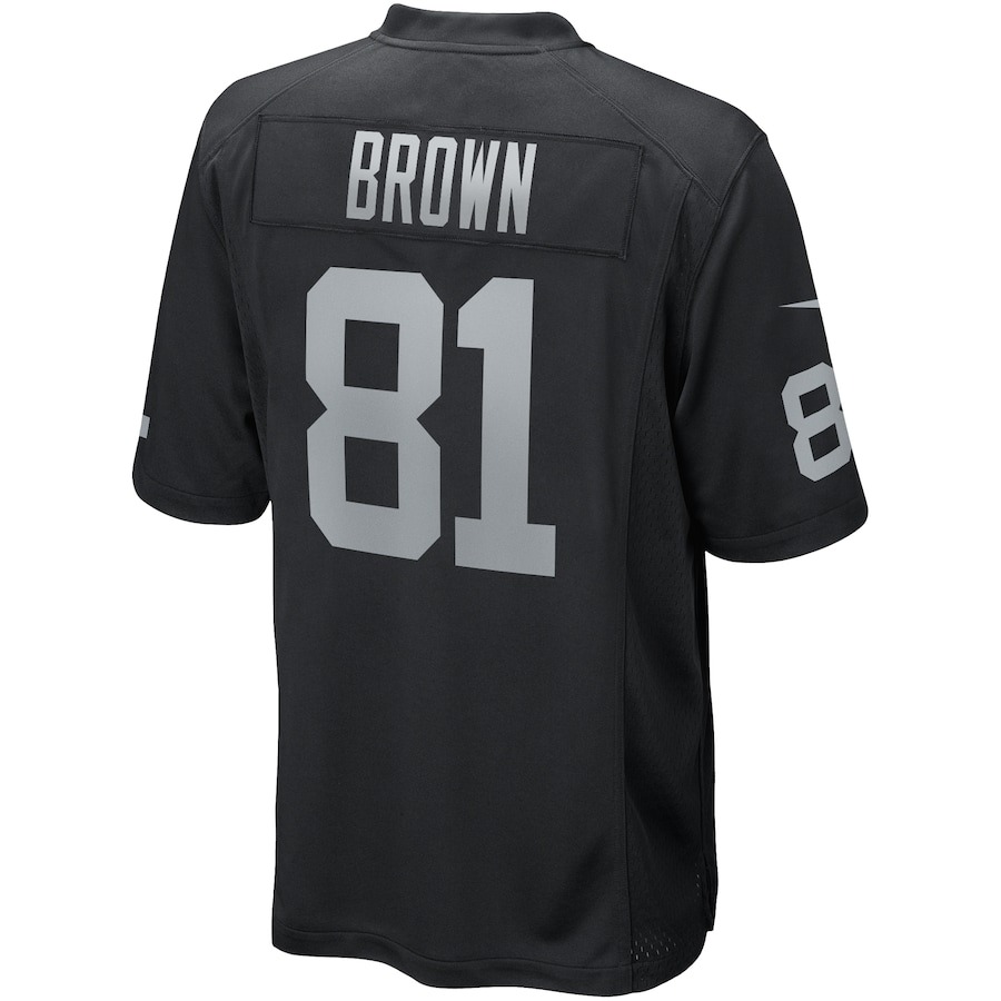 Men's Las Vegas Raiders Tim Brown Nike Black Game Retired Player Jersey - ujerseystore
