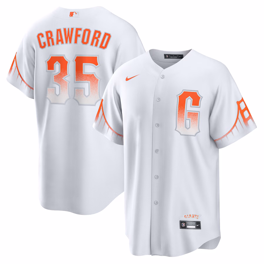 Men's San Francisco Giants Brandon Crawford Nike White City Connect Replica Player Jersey - ujerseystore