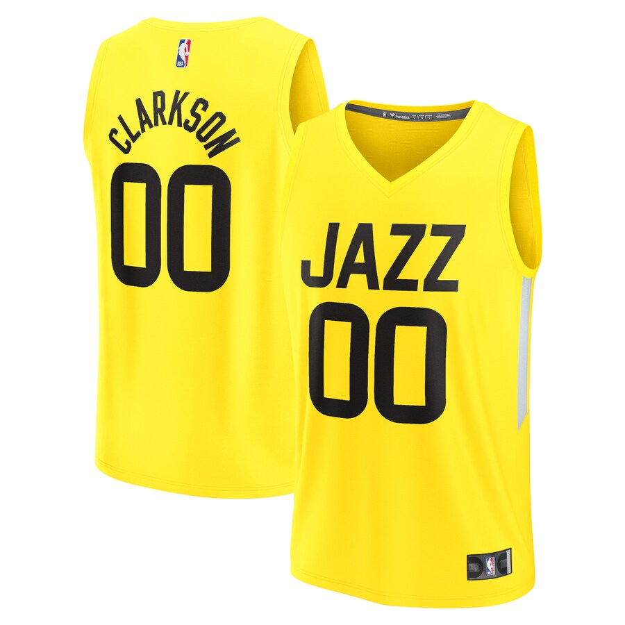 Youth Utah Jazz Jordan Clarkson Fanatics Yellow Fast Break Player Jersey - Icon Edition - ujerseystore