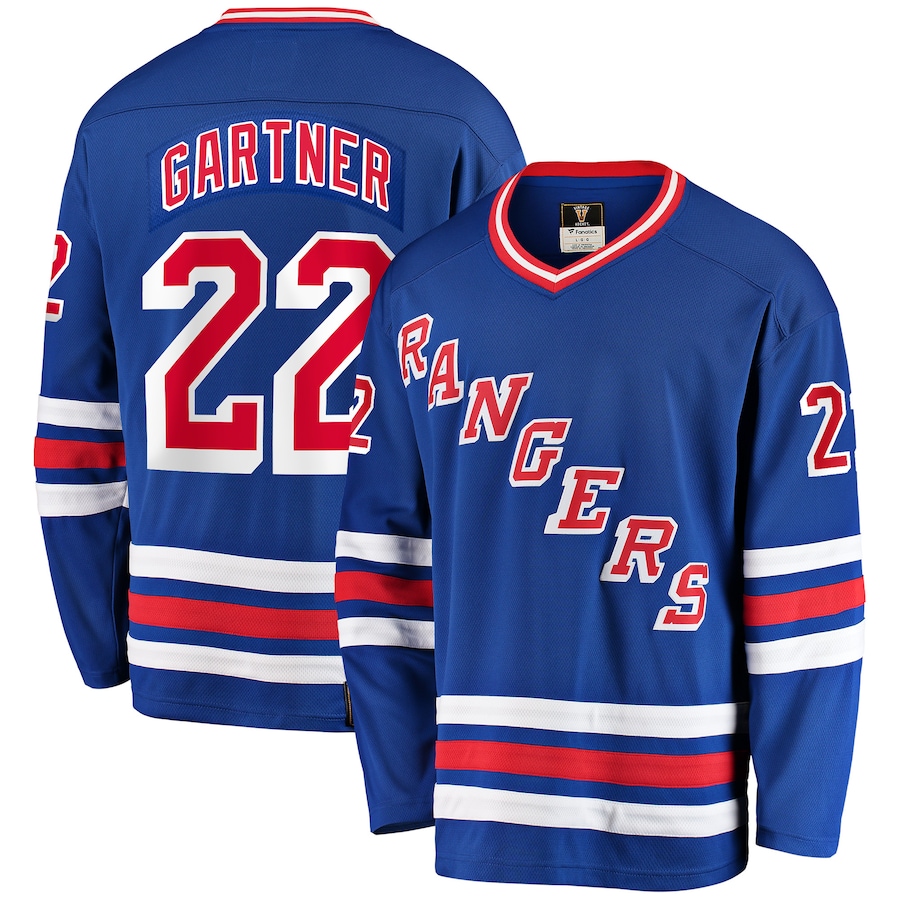 Men's New York Rangers Mike Gartner Fanatics Blue Premier Breakaway Retired Player Jersey - ujerseystore