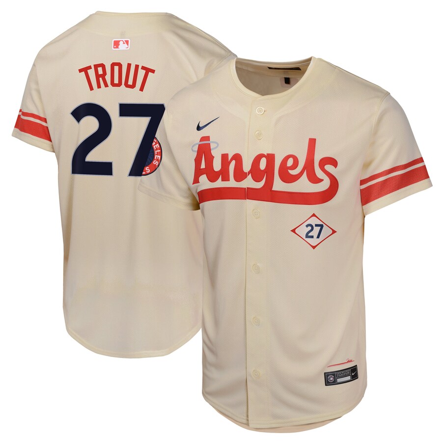Youth Los Angeles Angels Mike Trout Nike Cream City Connect Limited Player Jersey - ujerseystore