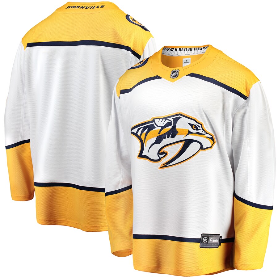 Men's Nashville Predators Fanatics Branded White Breakaway Away Jersey - ujerseystore