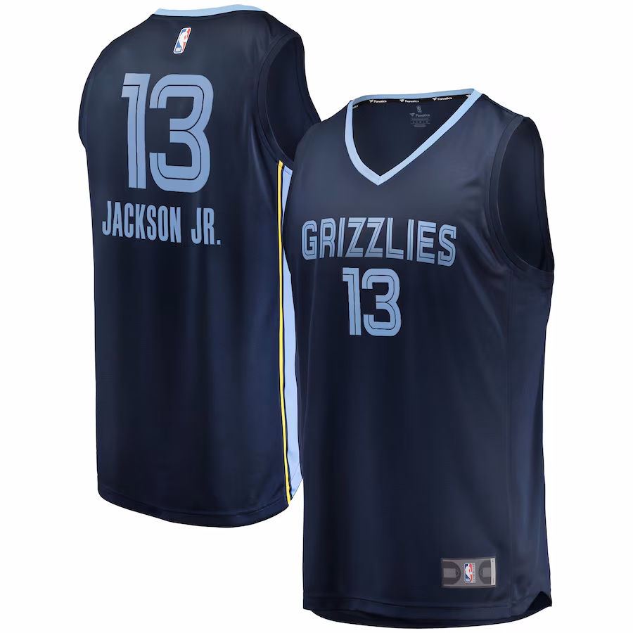 Youth Memphis Grizzlies Jaren Jackson Jr. Fanatics Navy 2021/22 Fast Break Replica Jersey - Icon Edition - ujerseystore