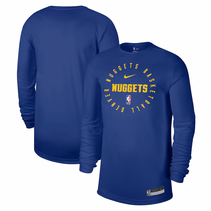 Men's Denver Nuggets Nike Blue 2024/25 Legend On-Court Practice Long Sleeve T-Shirt - ujerseystore