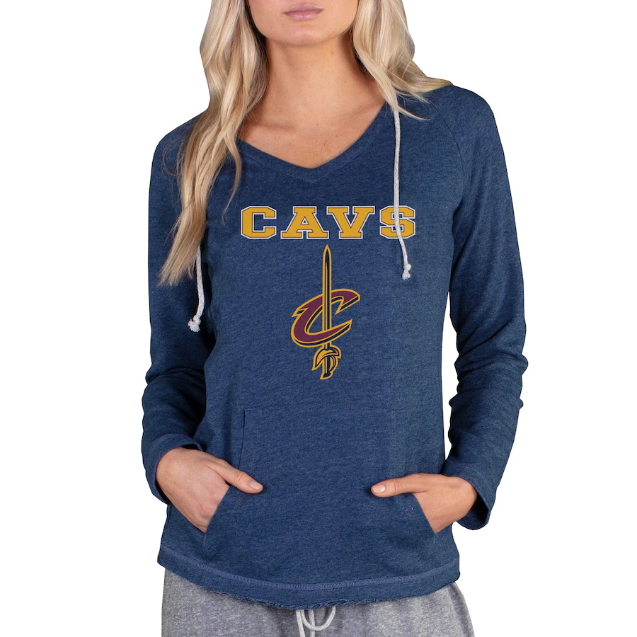 Women's Cleveland Cavaliers Concepts Sport Navy Mainstream Terry Hooded Top - ujerseystore