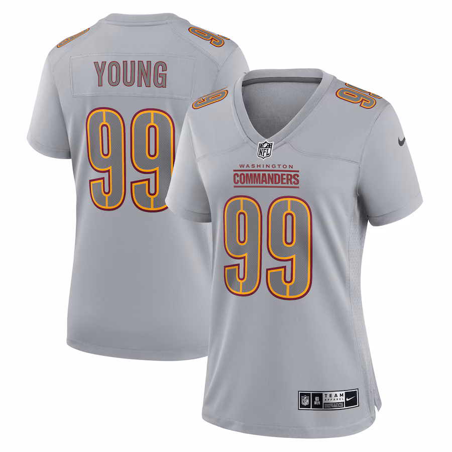 Women's Washington Commanders Chase Young Nike Gray Atmosphere Fashion Game Jersey - ujerseystore