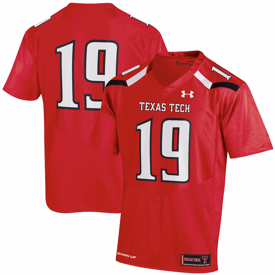 #19 Texas Tech Red Raiders Under Armour Replica Jersey - Red - ujerseystore