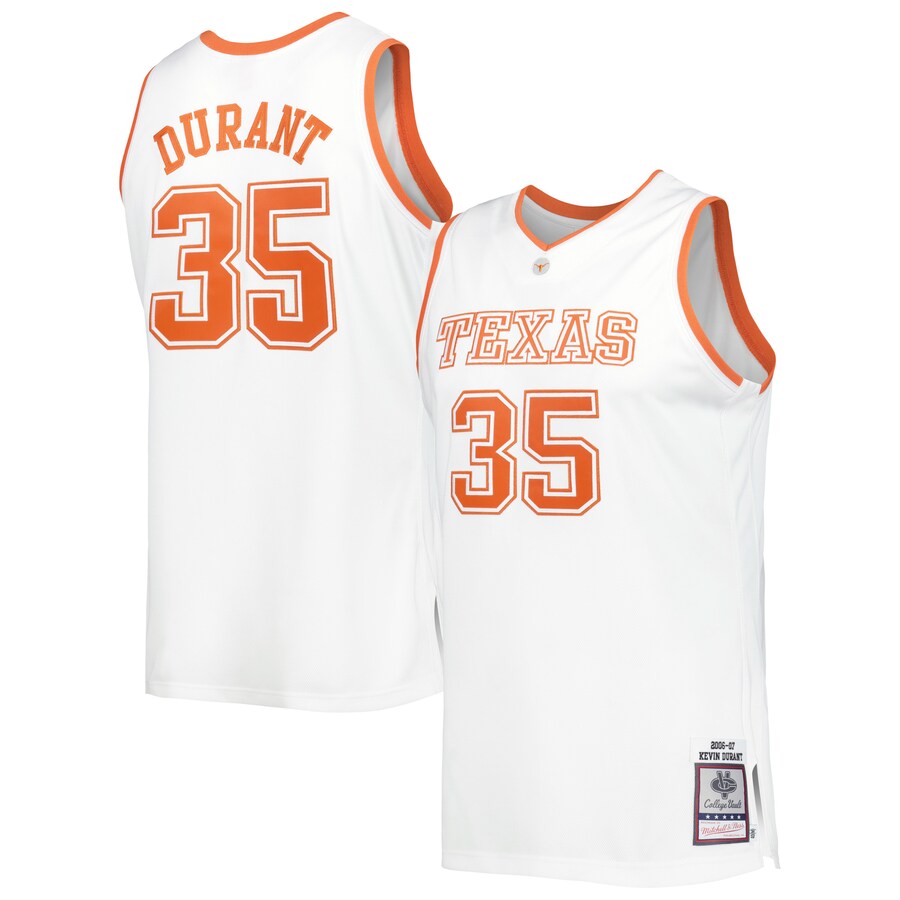 Kevin Durant Texas Longhorns Mitchell & Ness 2006/07 Throwback Jersey - White - ujerseystore