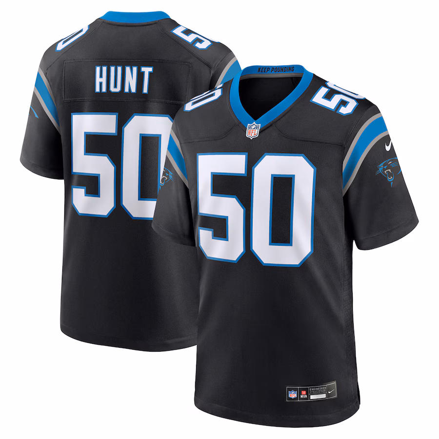 Men's Carolina Panthers Robert Hunt Nike Black Game Jersey - ujerseystore