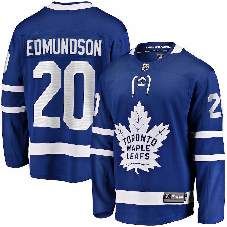 Men's Toronto Maple Leafs Joel Edmundson Fanatics Blue Home Premier Breakaway Player Jersey - ujerseystore
