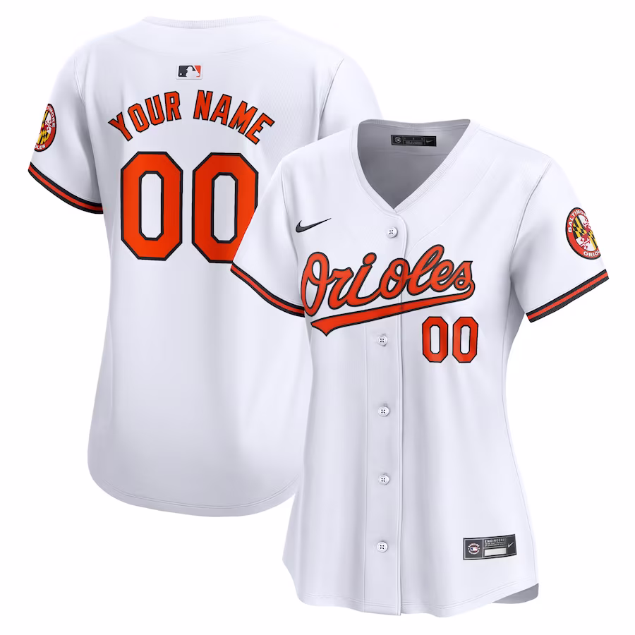 Women's Baltimore Orioles Nike White Home Limited Custom Jersey - ujerseystore