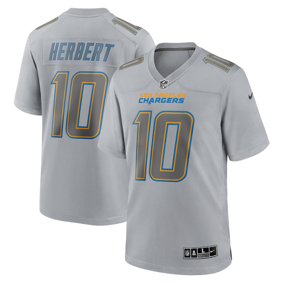 Men's Los Angeles Chargers Justin Herbert Nike Gray Atmosphere Fashion Game Jersey - ujerseystore