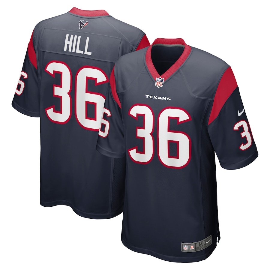 Men's Houston Texans Brandon Hill Nike Navy Team Game Jersey - ujerseystore