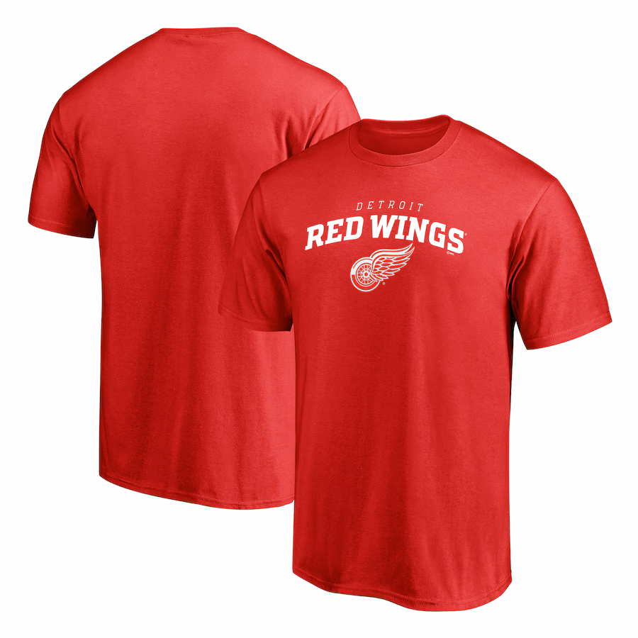 Men's Detroit Red Wings Red Team Lock Up T-Shirt - ujerseystore