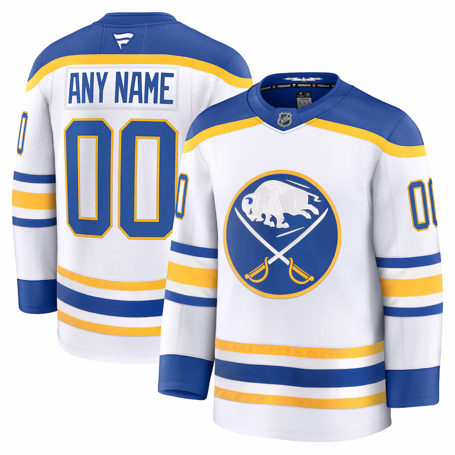 Men's Buffalo Sabres Fanatics White Away Premium Custom Jersey - ujerseystore